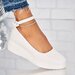 Pantofi dama casual albi din piele ecologica Tamara